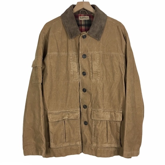 RUFF HEWN Jacket Chore Coat Corduroy Flannel Field Utility Ribbed Plaid Large - Picture 16 of 16